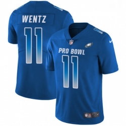 Youth Nike Philadelphia Eagles 11 Carson Wentz Limited Royal Blue 2018 Pro Bowl NFL Jersey