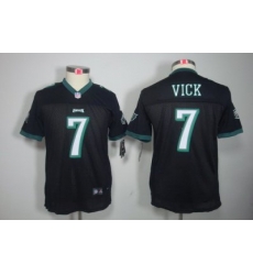 Youth Nike Philadelphia Eagles 7# Michael Vick Black Color[Youth Limited Jerseys]