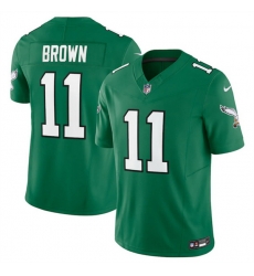 Youth Philadelphia Eagles 11 A  J  Brown Green 2023 F U S E  Stitched Football Jersey