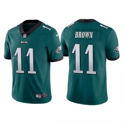 Youth Philadelphia Eagles 11 A  J  Brown Green Vapor Untouchable Limited Stitched Football Jersey