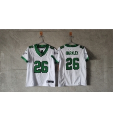 Youth Philadelphia Eagles 26 Saquon Barkley White Green 2023 F U S E Vapor Untouchable Limited Stitched Football Jersey