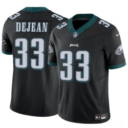 Youth Philadelphia Eagles 33 Cooper DeJean Black 2024 Draft F U S E Vapor Untouchable Limited Stitched Football Jersey