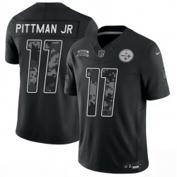 Men Pittsburgh Steelers 11 Michael Pittman Jr Black F U S E 2026 Salute to Service Limited Stitched Football Jersey