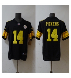 Men Pittsburgh Steelers 14 George Pickens Black 2023 F U S E  Vapor Untouchable Color Rish Limited Jersey