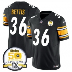 Men Pittsburgh Steelers 36 Jerome Bettis Black 2024 F U S E 50th Anniversary Of Super Bowl IX Alternate Vapor Untouchable Limited Stitched Jersey