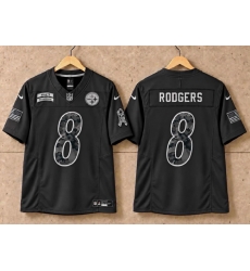 Men Steelers 8 Rodgers Black Salute To Service Stitched NFL Jersey