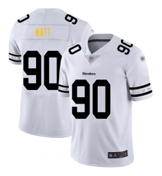 Steelers 90 T  J  Watt White Men Stitched Football Limited Team Logo Fashion Jersey