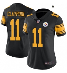 Women Nike Steelers 11 Chase Claypool Black Rush Vapor Limited Stitched NFL Jersey