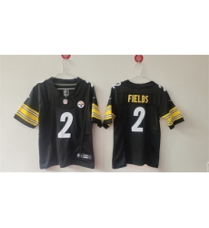 Women Pittsburgh Steelers 2 Justin Fields F U S E Black Vapor Stitched Football Jersey