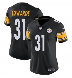 Women Pittsburgh Steelers 31 Daijun Edwards 2024 Black Vapor Stitched Football Jersey