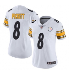 Women Pittsburgh Steelers 8 Kenny Pickett White Vapor Untouchable Limited Stitched Jersey