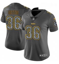 Womens Nike Pittsburgh Steelers 36 Jerome Bettis Gray Static Vapor Untouchable Limited NFL Jersey