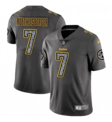 Youth Nike Pittsburgh Steelers 7 Ben Roethlisberger Gray Static Vapor Untouchable Limited NFL Jersey