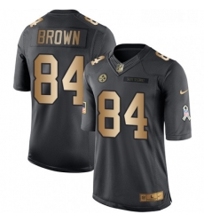 Youth Nike Pittsburgh Steelers 84 Antonio Brown Limited BlackGold Salute to Service NFL Jersey