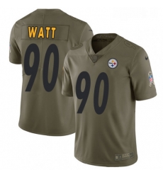 Youth Nike Pittsburgh Steelers 90 T J Watt Limited Olive 2017 Salute to Service NFL Jersey