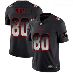 49ers 80 Jerry Rice Black Men Stitched Football Vapor Untouchable Limited Smoke Fashion Jersey