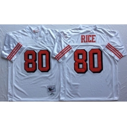 49ers 80 Jerry Rice White 75th Throwback Jersey