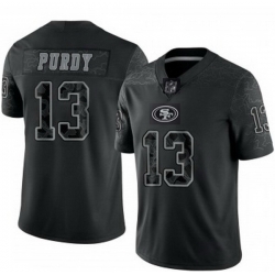 Men San Francisco 49ers 13 Brock Purdy Black Reflective Limited Stitched Football Jersey