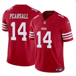 Men San Francisco 49ers 14 Ricky Pearsall Red 2024 Draft F U S E  Vapor Untouchable Limited Stitched Football Jersey