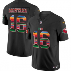 Men San Francisco 49ers  16 Joe Montana Black Mexico 2026 F U S E  Vapor Untouchable Limited Stitched Football Jersey