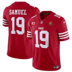 Men San Francisco 49ers 19 Deebo Samuel Red 2023 F U S E  With 1 Star C Patch And John Madden Patch Vapor Limited Stitched Football Jersey