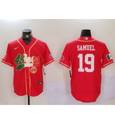 Men San Francisco 49ers 2319 Deebo Samuel Red With Patch Cool Base Stitched Baseball Jerseys 