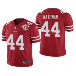 Men San Francisco 49ers 44 Tom Rathman Red 75th Anniversary Patch 2021 Vapor Untouchable Stitched Nike Limited Jersey