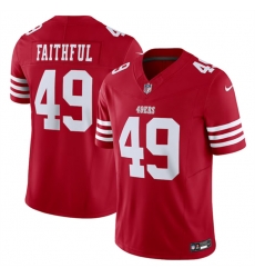 Men San Francisco 49ers 49 Faithful Red 2023 F U S E  Vapor Untouchable Limited Stitched Football Jersey