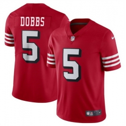 Men San Francisco 49ers 5 Josh Dobbs New Red Vapor Untouchable Limited Stitched Football Jersey