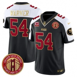 Men San Francisco 49ers 54 Fred Warner Balck F U S E  Golden Gate Bridge With 3 Star C Patch Alternate Vapor Limited Stitched Football Jersey