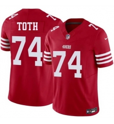 Men San Francisco 49ers  74 Brett Toth Red 2026 F U S E  Vapor Untouchable Limited Stitched Football Jersey