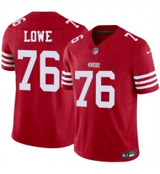 Men San Francisco 49ers  76 Vederian Lowe Red 2026 F U S E  Vapor Untouchable Limited Stitched Football Jersey