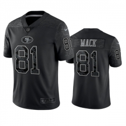 Men San Francisco 49ers 81 Austin Mack Black Reflective Limited Stitched Football Jersey