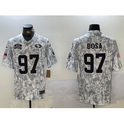 Men San Francisco 49ers 97 Nick Bosa 2024 F U S E Arctic Camo Salute To Service Limited Stitched Football Jerseys