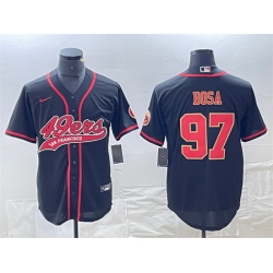 Men San Francisco 49ers 97 Nick Bosa Black With Patch Cool Base Stitched Baseball Jersey