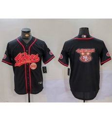 Men San Francisco 49ers Teams Big Logo Black With Patch Cool Base Stitched Baseball Jersey 2