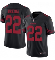 Mens Nike San Francisco 49ers 22 Matt Breida Limited Black Rush Vapor Untouchable NFL Jersey