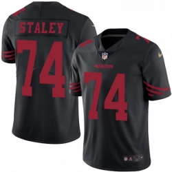 Mens Nike San Francisco 49ers 74 Joe Staley Limited Black Rush Vapor Untouchable NFL Jersey