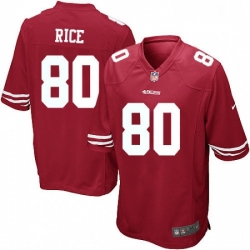 Mens Nike San Francisco 49ers 80 Jerry Rice Game Red Team Color NFL Jersey