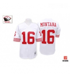 Mitchell and Ness San Francisco 49ers 16 Joe Montana Authentic White Throwback NFL Jersey