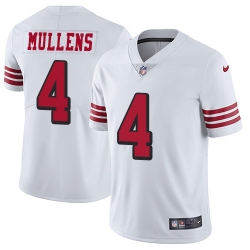 Nike 49ers #4 Nick Mullens White Rush Men Stitched NFL Vapor Untouchable Limited Jersey