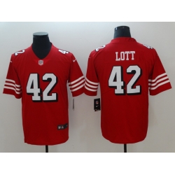 Nike 49ers #42 Ronnie Lott Red 2018 Vapor Untouchable Limited Jersey