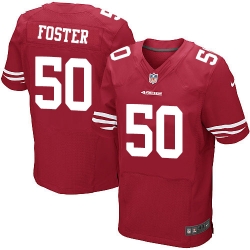 Nike 49ers #50 Reuben Foster Red Team Color Mens Stitched NFL Elite Jersey