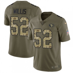 Nike 49ers #52 Patrick Willis Olive Camo Mens Stitched NFL Limited 2017 Salute To Service Jersey