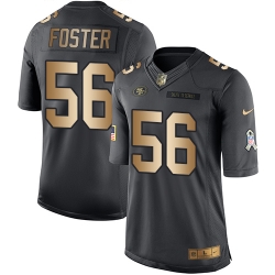 Nike 49ers #56 Reuben Foster Black Mens Stitched NFL Limited Gold Salute To Service Jersey