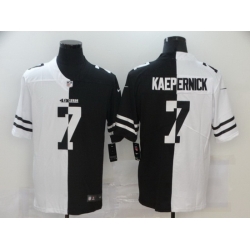 Nike 49ers 7 Colin Kaepernick Black And White Split Vapor Untouchable Limited Jersey