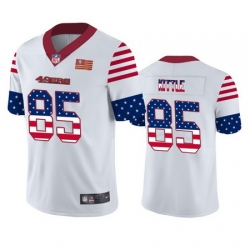 Nike 49ers 85 George Kittle White USA Flag Fashion Limited Jersey