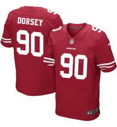 Nike 49ers #90 Glenn Dorsey Red Team Color Mens Stitched NFL Elite Jersey