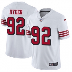 Nike 49ers 92 Kerry Hyder White Men Stitched NFL Limited Rush Jersey