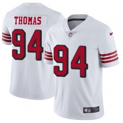 Nike 49ers #94 Solomon Thomas White Rush Mens Stitched NFL Vapor Untouchable Limited Jersey